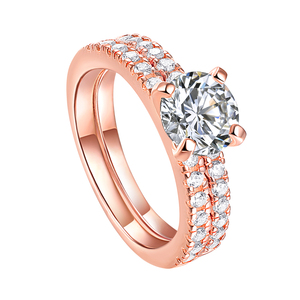 2 pezzi di lusso argento <span class=keywords><strong>Wonder</strong></span> Woman Set anello nuovo argento Sterling zircone esagonale per anniversario festa di matrimonio - Product Image 6