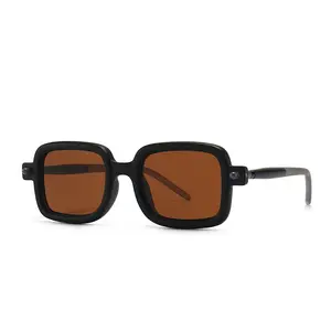 Wholesale New Fashion Designer Unisex Shades Thick Frame Classic Korea UV400 Square Sunglasses For Men