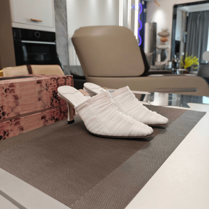 Jimmy Trendy - Mules de Tacón de Aguja con Punta Fruncida, Cómodos y Fáciles de Poner, Ideales para Citas, Discotecas y Salidas de Fin de Semana - Product Image 4