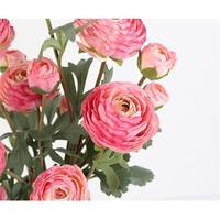 Fleur artificielle de renoncule en soie à toucher réel, fausse renoncule en soie, vente en gros pour décoration de mariage, maison et fête