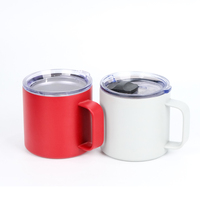 Mug à café premium de 14 oz avec poignée, tasse en acier inoxydable isolée sous vide, garde les boissons chaudes ou froides, anti-fuite, sans BPA, idéal pour les voyages