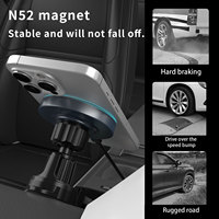 Support de charge sans fil magnétique pour grille d'aération de voiture avec lampe RGB pour iPhone 17 16 Pro Max – Support de voiture réglable avec chargeur sans fil