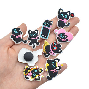 2025 Popular Personalized Multicolor Rubber Plastic Buckles Cute Pet Clog Sandals Cow Food Rainbow Black <b>Cats</b> <b>Shoes</b> Charms - Product Image 5