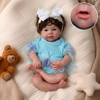 Poupée bébé en silicone platine souple de 18 pouces avec cheveux bouclés, imperméable, pour le bain, articulations mobiles, ensemble d'accessoires pour filles