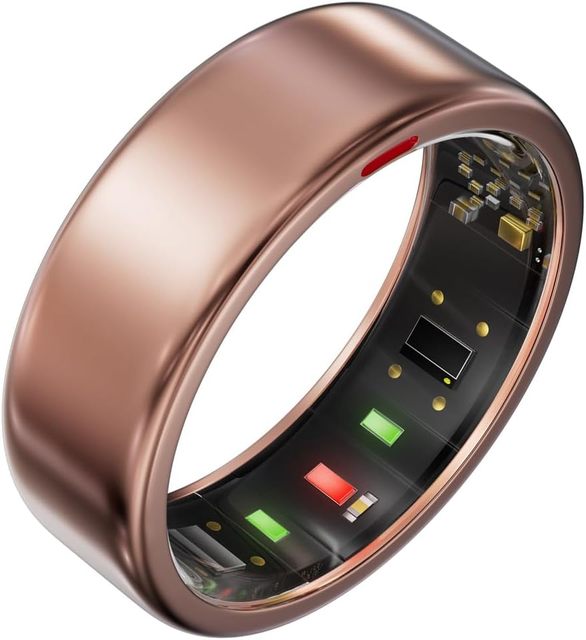 Ultra-Thin Titanium Smart Ring,7 Days Battery,SPO2,HR,Stress,Sleep,Skin Temp Tracker,No Fee,iOS Android