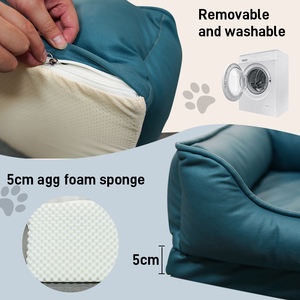 Cama para Perros Lavable a Máquina, Cama Extra Resistente con Laterales Reforzados, Tejidos Vintage de Cuero Sintético, Camas para Perros - Product Image 5