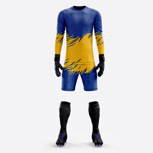 Adult Soccer Goalkeeper Jersey Custom Sublimation Printed 100% Polyester Lightweight Summer Breathable Four-Way Stretch - Product Image 1