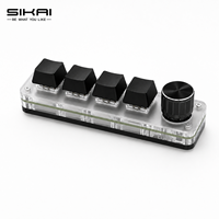 Teclado Programable Inalámbrico SIKAI de 4 Teclas y 1 Perilla, Controlador de Atajos con Retroiluminación RGB BT 2.4G para Control de Volumen, Edición y Productividad