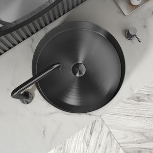 Fregadero de baño dorado de diseño de lujo para Hotel, <span class=keywords><strong>lavabo</strong></span> de mano para exteriores, SS304 - Product Image 2