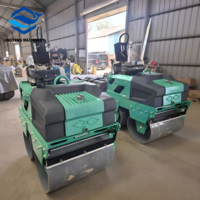Rouleau compresseur routier à chenilles de 1,5 T, rouleau compresseur à main diesel à deux roues, rouleau compresseur vibratoire pour asphalte et béton