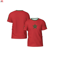 Ensemble de football d'été à manches courtes avec t-shirt drapeau du Maroc, cadeau personnalisé pour les fans de mode, article de football pour événements sportifs