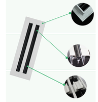 Diffuseur linéaire carré en aluminium industriel moderne à 2 fentes pour CVC, avec lames réglables pour retour d'air au plafond, sous-sol et entrepôt