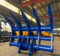 Bêche à racines RSBM pour pelle hydraulique CAT 320 de 20 tonnes, attache à 5 dents pour défrichement et ramassage de roches