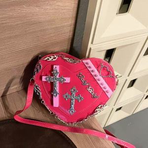 Nuevo Bolso Bandolera de PU con Diseño de Corazón y Cruz, Estilo Vintage y Moderno para Mujer - Product Image 1