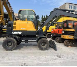 Excavadora de ruedas de 6 toneladas Hyundai CE fabricada en Corea del Sur, excavadora hidráulica de ruedas de segunda mano Hyundai 60W-VS - Product Image 3