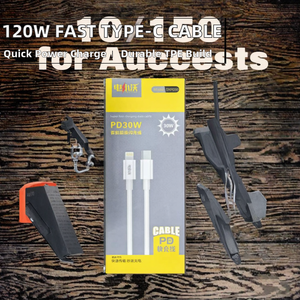 <span class=keywords><strong>Cable</strong></span> de Datos para Teléfono Móvil Tipo-C de Carga Rápida de 120 W, Alta Potencia, Revestimiento de TPE, Conveniente, Longitud de 1 m, Totalmente Compatible - Product Image 2