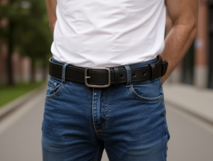 Cinturón de Cuero Reversible para Hombre, Doble Cara, 4.0 cm, Hebilla de Aleación, Estilo Casual - Product Image 2