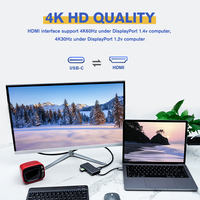 Multi port type c vers usb 3.0 4k 60hz hdmi rj45 pd 100w chargeur adaptateur hub câble double moniteur station d'accueil 7 en 1 hub usb