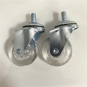 HM2101 Direkt ab Werk Hyaline PU Medizinisches Lenkrad Transparente Platte Schwenkbare Möbelrollen für Kinderwagen - Product Image 3