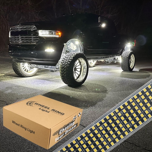 Wholesale Wheel Rim Light Strip RGB RGBW Pure White Single Row 5 10 12 Row 15.5 17 Inch Car Wheel LED Ring Light Kit for Truck