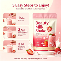 Poudre de Lait au Collagène Marque Blanche 6 Saveurs Éclaircissante et Blanchissante pour la Peau Boisson Beauté au Collagène en Gros