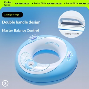 <span class=keywords><strong>Bouée</strong></span> de natation <span class=keywords><strong>gonflable</strong></span> à double poignée, en PVC double couche épaissi, en forme d'œuf, pour l'extérieur, portable et compacte - Product Image 4