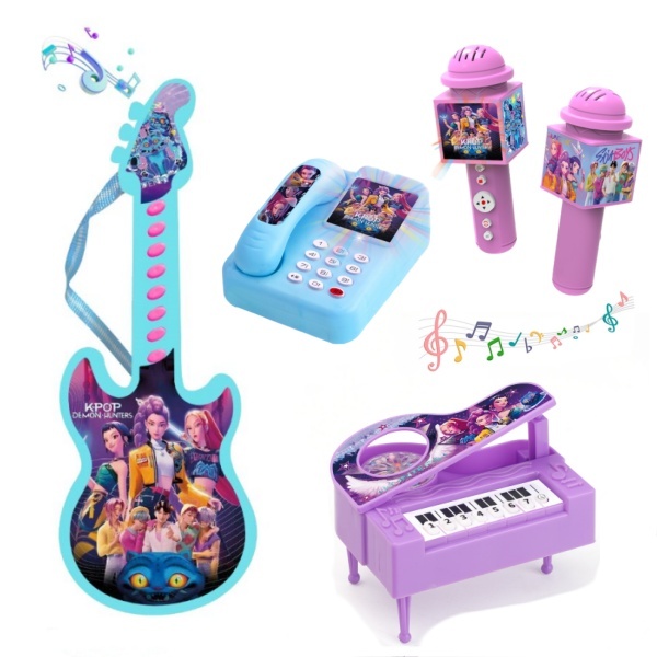 Music Toys Portable Electronic Toy Guitar Singing Microphone Piano TV for Kids Musical Instruments Gift