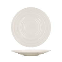 Plato Plano UHINA de 24 cm, Vajilla de Cerámica Blanca