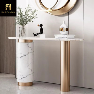 <span class=keywords><strong>Mesa</strong></span> de entrada de lujo moderna de <span class=keywords><strong>alta</strong></span> calidad personalizada elegante <span class=keywords><strong>mesa</strong></span> de consola de diseño blanco y dorado estilo Simple - Product Image 3