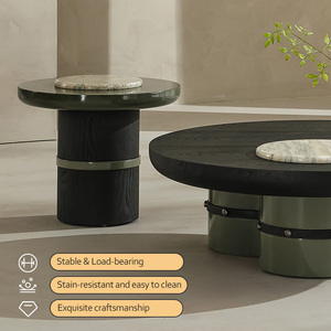 Mesa de <span class=keywords><strong>Centro</strong></span> Redonda de Diseño de Alta Gama, Juego de Mesa de <span class=keywords><strong>Centro</strong></span> de Piedra de Lujo Creativo, Mesa de <span class=keywords><strong>Centro</strong></span> Moderna para Sala de Estar - Product Image 3