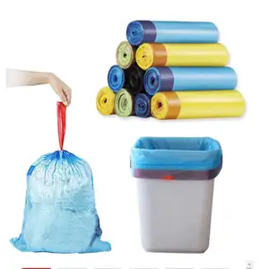 Grosir Tas Sampah Besar Daur Ulang GRS Kualitas Tinggi Sortir Kantong Sampah Serut Plastik Kantung Sampah Pada Gulungan