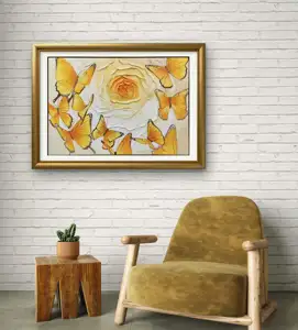 수제 유화 환경 친화적 인 페인트 유명한 화가 꽃 칼 그림 나비 사랑 꽃