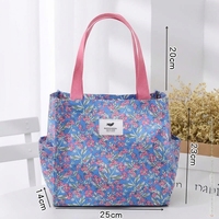 Sac fourre-tout imperméable en tissu à carreaux floraux, capacité moyenne, doublure TC, taille personnalisée pour les trajets quotidiens, sac à lunch, usage quotidien