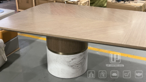 High Quality Italian Style Wood Dining <b>Table</b> <b>Marble</b> Base Dining <b>Table</b> <b>Set</b> 6 Seater Dining <b>Tables</b> - Product Image 3