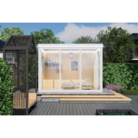 Maison préfabriquée en aluminium à design attrayant, modulaire, étanche, pour espace privé, magasin commercial ou présentoir mobile