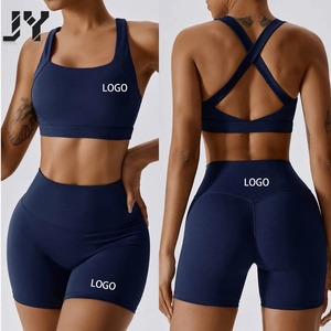 Joyyoung Ensemble de shorts pour <span class=keywords><strong>femme</strong></span>, personnalisable avec logo, respirant, uni, avec effet push-up, pour le <span class=keywords><strong>sport</strong></span>, la gym, le fitness, le yoga et le cyclisme, sexy, idéal pour l'été - Product Image 1