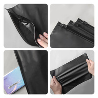 Sac d'emballage CPE à fermeture éclair givré noir plastique PE opaque pour sweat t-shirt chaussures chaussettes fourrure-pochette de rangement de marchandises privées