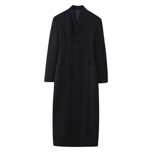 ZATRHMBM Abrigo Largo Informal de Primavera para Mujer, con Cuello Mao y Botones Laterales, de Poliéster - Product Image 1