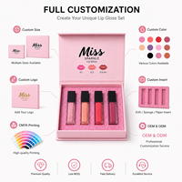 Boîte cadeau magnétique personnalisée rose pailletée, ensemble de gloss à lèvres, emballage cosmétique de luxe à fermeture magnétique rigide, matériaux recyclés, éponge