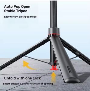 Trépied perche à <span class=keywords><strong>selfie</strong></span> sans fil de 1,76 m avec suivi de visage pour téléphones <span class=keywords><strong>iPhone</strong></span> 13-16/Pro Max et Android, télécommande et rotule panoramique - Product Image 2