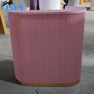 Tamaño personalizado pequeña <span class=keywords><strong>recepcionista</strong></span> muebles de salón Escritorio de recepción salón de belleza Mostrador de recibos mesa de recepción de oficina - Product Image 6