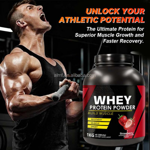 Aardbeiensmaak 25g Eiwit 40 Porties 1KG Hormoonvrij Glutenvrij Antibiotica-vrij Volwassen Spiergroei Sport Wei-eiwitpoeder - Product Image 2