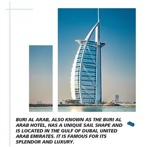 <strong>Diorama</strong> World Architerture Model Plastic Burj Al Arab Hotel <strong>Kit</strong> Miniature Puzzle Bricks Toy for Children Building Blocks Sets - Product Image 2