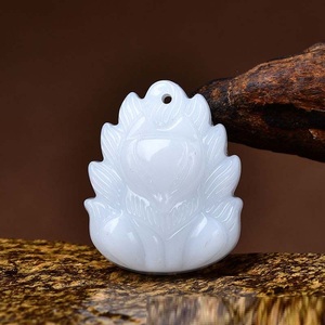 Collier de prière chanceux chinois pendentif Vintage Jade calcédoine pendentif renard à neuf queues collier de renard à neuf queues coloré - Product Image 6