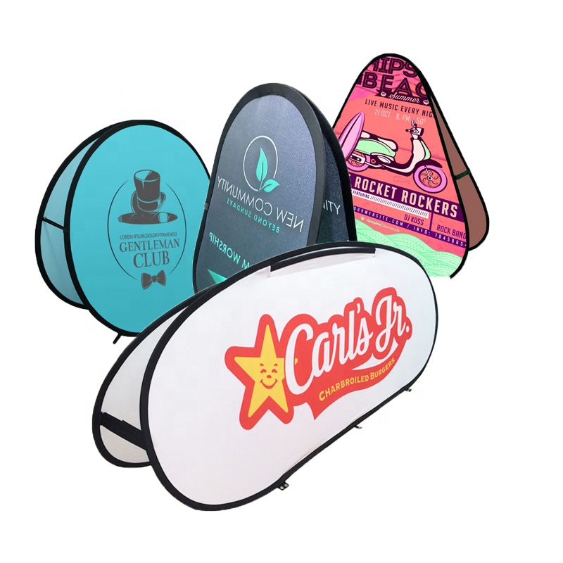 Outdoor Golf Soccer Event Display Stand Promotional Advertising Triangle/Circle/Oval/Verticle/Horizonta Pop Up A Frame Banner