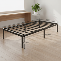 Lit simple en métal pliable et détachable, moderne, à montage facile, vente directe d'usine, pour mobilier de chambre