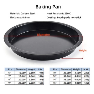 Teglie per <span class=keywords><strong>Pizza</strong></span> Antiaderenti di Piccole Dimensioni, Diametro 15 cm (6 Pollici), Fondo Piatto Rotondo per Forno - Product Image 2