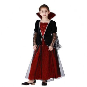 Décorations d'Halloween, costumes pour filles, robe de princesse vampire, vêtements de fantôme pour filles, cape de vampire, costumes pour enfants, robes de cosplay - Product Image 1