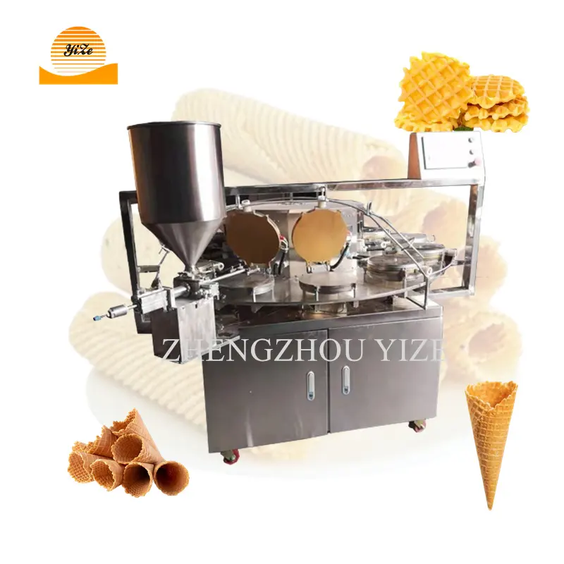 4/12 tự động khuôn tùy chỉnh 20V thiết bị Waffle Ice Cream Cone Maker Ice Cream Waffle Cone Maker Máy thương mại