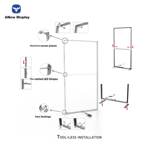 A-New Aluminum Profile Exhibition Lightbox <strong>Frames</strong> with Double-Side Printings Portable Easy Assembly Factory Priced - Product Image 3